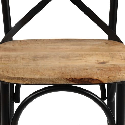 Swen Studio -  Cross Chairs 6 pcs Black Solid Mango Wood